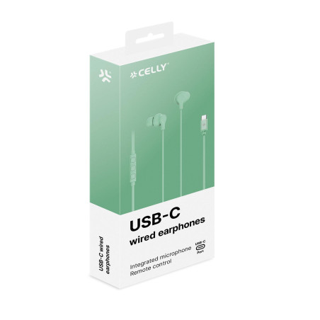 UP1600TYPEC - USB-C Stereo Wired Earphones - Verde