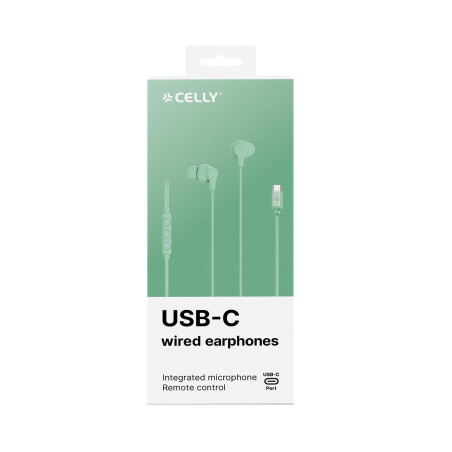 UP1600TYPEC - USB-C Stereo Wired Earphones - Verde