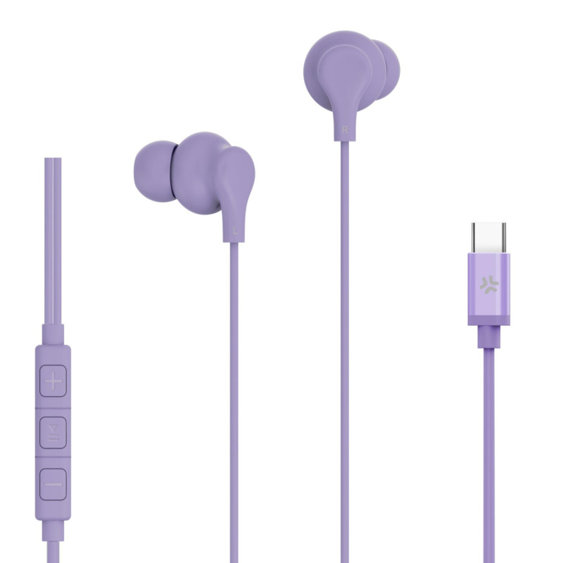 UP1600TYPEC - USB-C Stereo Wired Earphones - Viola