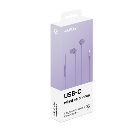 UP1600TYPEC - USB-C Stereo Wired Earphones - Viola