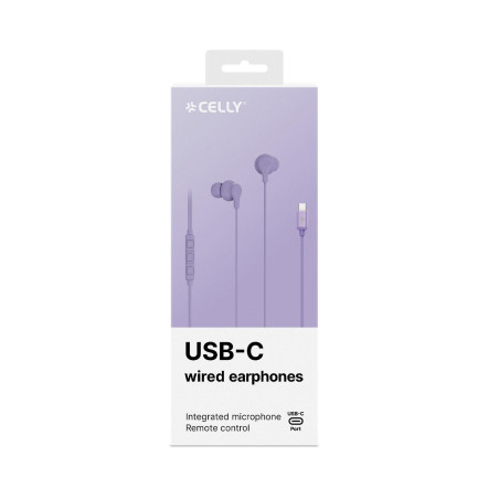 UP1600TYPEC - USB-C Stereo Wired Earphones - Viola