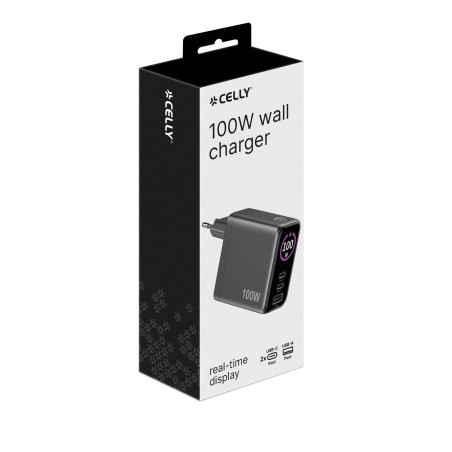 TCSCREEN2C1A100 - 100W GaN Wall Charger with integrated Screen