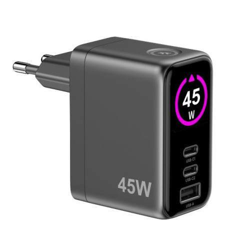 TCSCREEN2C1A45W - 45W GaN Wall Charger with integrated Screen G