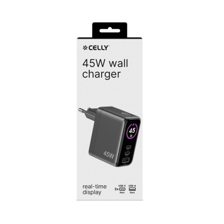TCSCREEN2C1A45W - 45W GaN Wall Charger with integrated Screen G