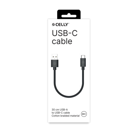 USBAUSBCCOT30 - 60W USB-A to USB-C Cotton Braided Cable 30cm