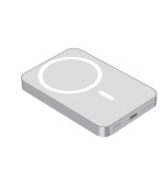 Power bank - 15W Wireless Powerbank 5000 mAh LED - Silver