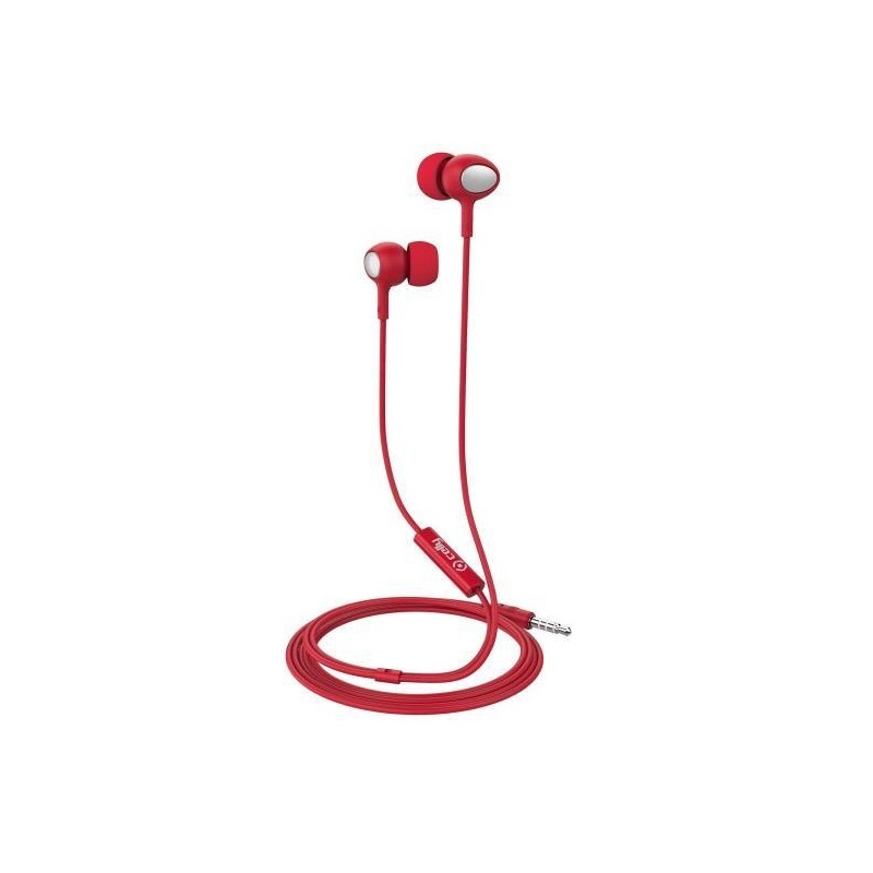 Stereo Ear 3.5mm Round Cable Red