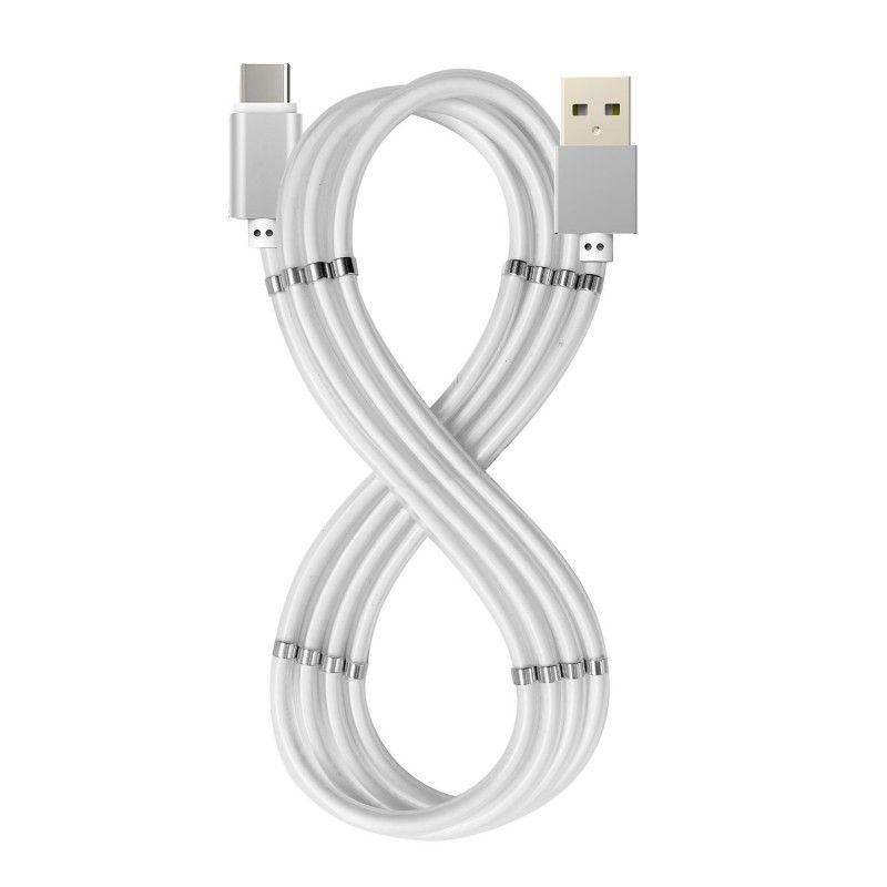 USB-A USB-C Magnet Cable Bianco