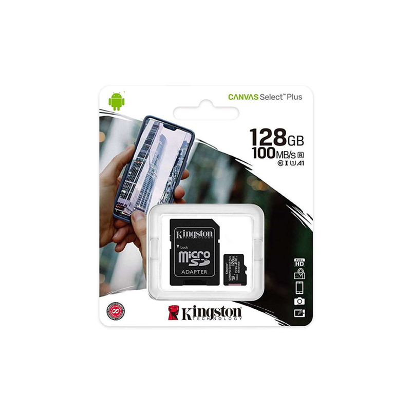 Kingston Canvas Select Plus 128GB con adattatore SD classe A1 Kingston Canvas Select Plus 128GB con adattatore SD classe A1