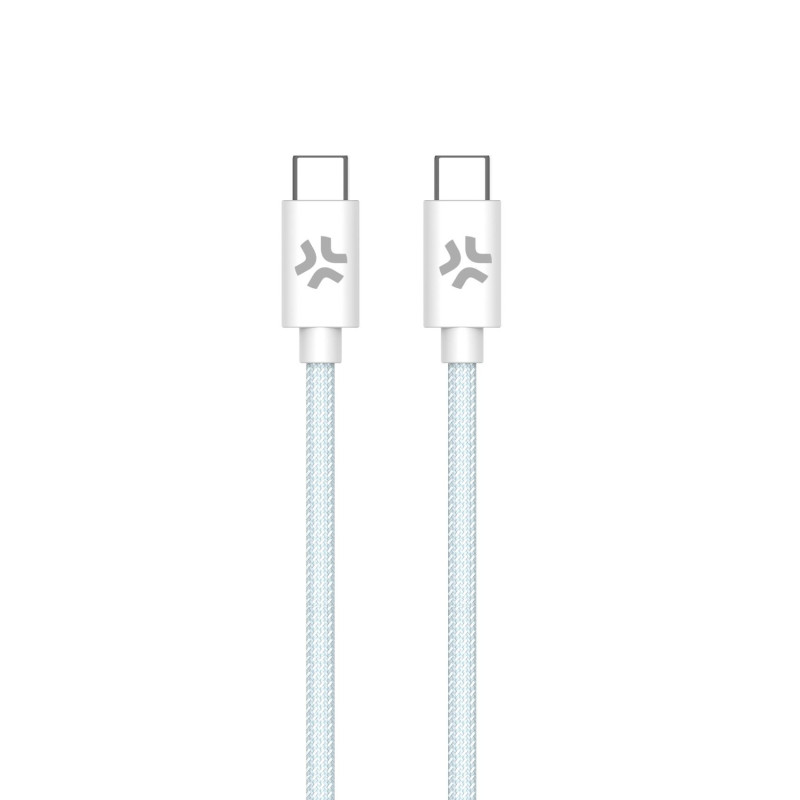 USBCUSBCCOTT - USB-C to USB-C Cotton Braided Cable - Azzurro