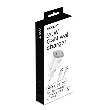 UPTC1USBC20WCTL - 20W GaN Wall Charger + USB-C to Lightning cable