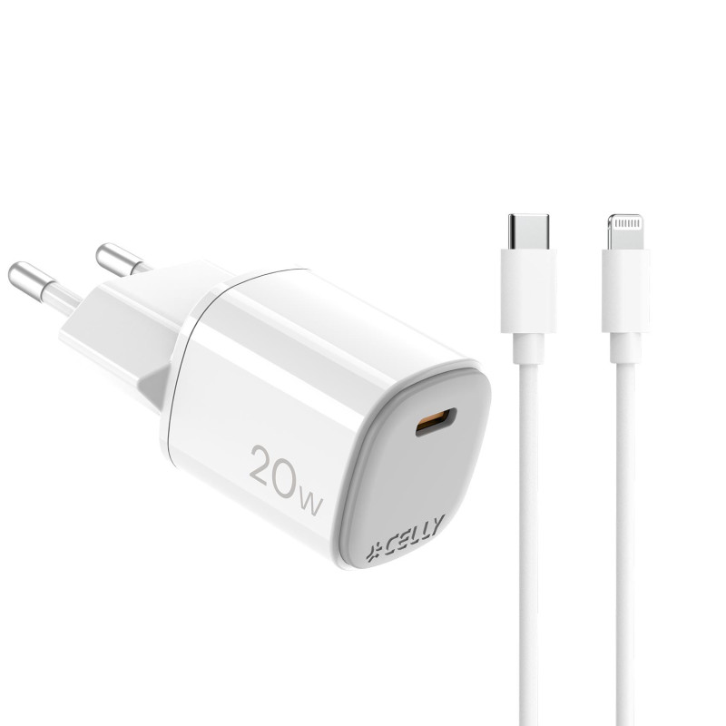 UPTC1USBC20WCTL - 20W GaN Wall Charger + USB-C to Lightning cable
