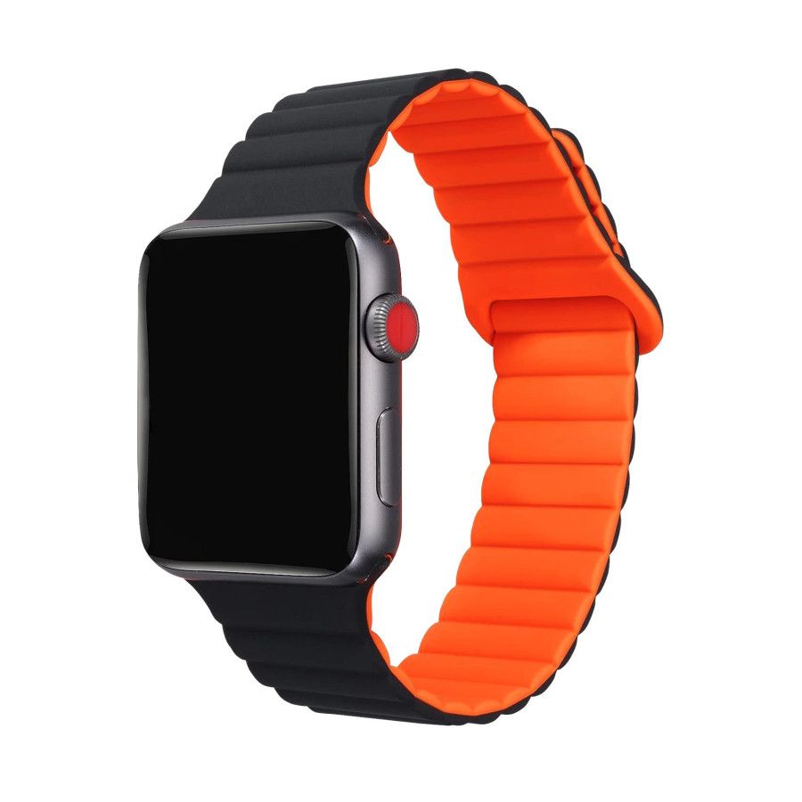 WBANDMAG - Apple Watch Band 42/44/45mm - Nero/Arancione WBANDMAG - Apple Watch Band 42/44/45mm - Nero/Arancione